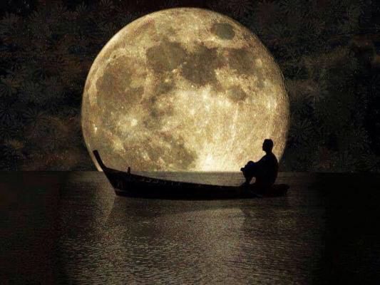 Rowboat moon light